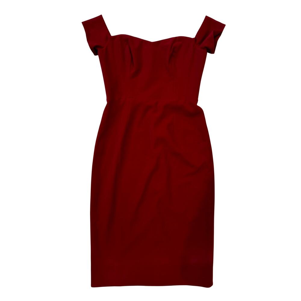 Dress The Population Bailey Bodycon Midi Dress Garnet Off Shoulder Medium Event - Picture 3 of 16